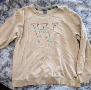 W Colorful Letter Beige Sweatshirt